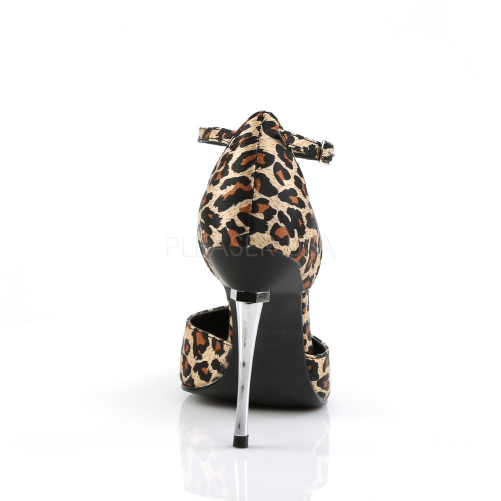 4" Metal High Heel Pointy Stiletto Shoes Leopard - Picture 3 of 4
